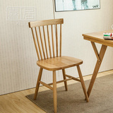 北欧宜家实木餐椅温莎椅美式乡村白橡木咖啡椅组合简约现代休闲椅
