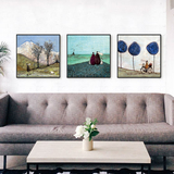 北欧客厅装饰画沙发背景墙三联画现代简约餐厅卧室挂画人物抽象画