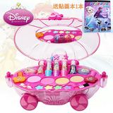 正品迪士尼公主化妆车儿童表演彩妆盒化妆品套装女孩生日礼品玩具