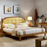 即木家居新中式北欧乌金木1.8米全实木双人床 高档卧室纯实木家具