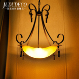 欧式风格田园吊灯美式铁艺复古地中海餐厅餐灯歺厅灯饭厅餐桌床头