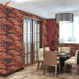 欧式田园中国现代简约客厅餐厅背景墙3D立体砖纹复古怀旧自粘墙纸