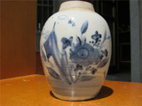 清代中期德化窑青花花卉小罐特价包邮 真品瓷器古玩收藏 包老保真