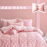 韩式公主风可爱纯棉全棉粉色四件套床上用品套件床单款女生用包邮