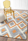 赏饰家 几何图案手工地毯 客厅卧室 现代简约菱形组合地毯地垫