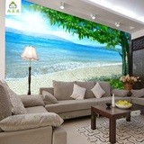 5D大型壁画3D客厅卧室沙发电视背景墙纸壁纸欧式地中海滩海景墙布