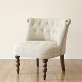 法式布艺复古单人小沙时尚沙发椅子小户型书房卧室椅咖啡会所椅