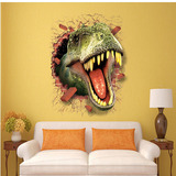 装饰画霸王龙侏罗纪世界恐龙 3d立体墙贴3d壁画壁贴卡通墙纸自粘
