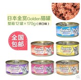 拍整箱12罐拼口味全国包邮  日本Golden金赏猫罐头170g 湿粮猫罐