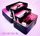 韩国3ce化妆箱 三层折叠化妆包 手提大容量化妆收纳包 防水定型包