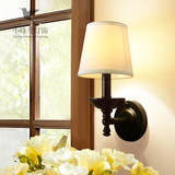 美式风格铁艺卧室床头壁灯镜前灯书房客厅背景墙壁灯单头壁灯
