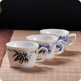 陶瓷有耳茶办公喝茶杯品茗杯带柄小紫砂茶杯陶瓷功夫茶杯子新品