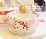 hello kitty 可爱日式大号卡通陶瓷泡面碗汤碗带盖 微波炉碗 包邮