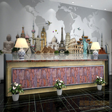 世界地图客厅前台背景墙纸 书房卧室儿童房壁纸 全球旅行社大壁画