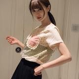微米家2016夏季新款宽松女装棉麻文艺森系大码韩版女士短袖T恤潮