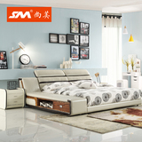 SM家具 现代1.5M1.8米榻榻米小户型储物定制真皮皮艺现代简约婚床