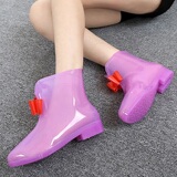 外贸儿童雨鞋小学生透明防滑雨靴小孩中大童女童水鞋短筒果冻春夏