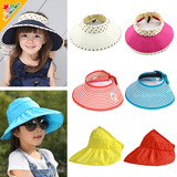 儿童帽子夏天韩国女童草帽空顶帽宝宝太阳帽子儿童遮阳帽凉帽防晒