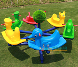 幼儿园儿童室内外大型4座六座塑料卡通动物转椅 儿童游乐场设备