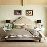 简约现代美式布艺床新古典布艺床卧室1.5米1.8米双人床高档婚床