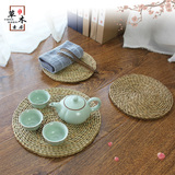 茶壶杯垫藤草编圆形餐具 隔热垫盘子碗垫中国风茶托大号防烫锅垫