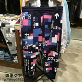 香港16代购 evisu福神 1ESPLM6SP608XX男款方块休闲卫裤 正品