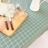 欧式田园格子防水台布 方桌布 餐桌茶几布艺 圆桌桌布 绿色盖布