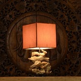 泰国进口台灯卧室床头客厅台灯木质床头灯酒店客房床头灯装饰台灯