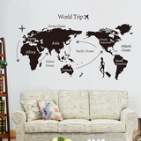 自粘创意电视背景墙简易世界地图墙贴客厅墙纸贴画卧室装饰贴纸