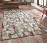 定制地毯手工地毯客厅沙发毯卧室床边毯时尚简约地毯几何形线条毯