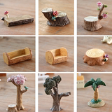 糖果zakka家居装饰品树脂小摆件 仰望天空树桩配件 创意蘑菇长凳