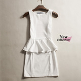 EVER3001春夏季新款外贸原单圆领无袖连衣裙舒适纯棉女装Z11.12