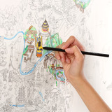 TOPDOT正版 旅行人生彩绘地图中国版手绘画 笔尖上的旅行装饰画