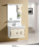 欧陆卫浴气质金色艺术PVC吊柜浴室柜组合洗手盆陶瓷盆私人定制