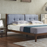 现代欧式铁艺床仿美式实木床宜家双人布艺床软靠1.5/1.8米榻榻米