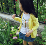 韩国原单 女童 竹节棉针织三色开衫