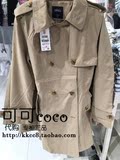 韩国SPAO专柜正品代购女式休闲百搭时尚中长款双排扣风衣外套