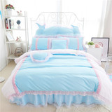 床上四件套韩式公主风纯棉蕾丝花边床裙式1.5m1.8米床