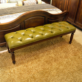 美卡娜床尾凳 美式实木床前凳 沙发换鞋凳欧式床边长凳 脚踏1.3米