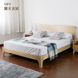 北欧现代白蜡木全实木床1.51.8米日式简约双人储物高箱床松木床板