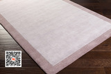 粉紫淡色纯羊毛地毯可定制卧室床边客厅茶几简约纯素色净面有边框