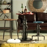 美式复古loft铁艺做旧桌椅组合酒吧餐厅咖啡馆休闲桌椅可升降桌椅