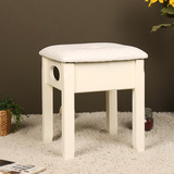 越茂 实木梳妆凳现代简约化妆凳白色欧式梳妆台凳子换鞋凳储物凳