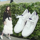 人本夏季新款小白鞋女系带板鞋帆布鞋女学生潮球鞋韩版白色休闲鞋