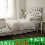 储物软包床布艺床双人床欧式床1.5米小户型美式乡村床1.8实木大床