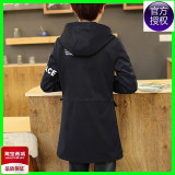 16韩版薄款连帽修身男士风衣中长款学生春夏装外套青少年个性夹克