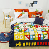 韩式卡通儿童床上用品四件套 1.51.8米床全棉床单童趣4件套春夏季