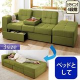 新款日式三人木质布艺沙发床 可折叠双抽屉活动沙发床 沙发可变床