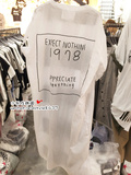 小乐在韩国 东大门代购背后字母纯白色短袖长款风衣 外套