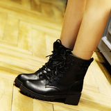 2014新款马丁靴学生单靴子女春秋季冬季短靴平跟平底女鞋子女靴黑